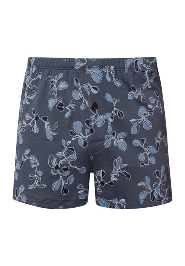 Cotton Sporty Cotton Boxers | Aqua Ink Leaves 73506-3025